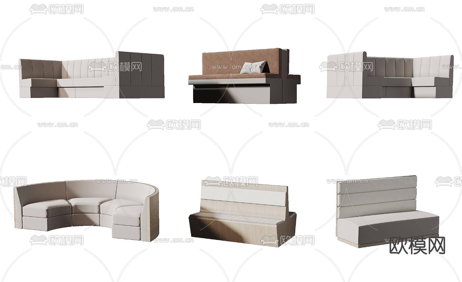 卡座沙发3d模型下载