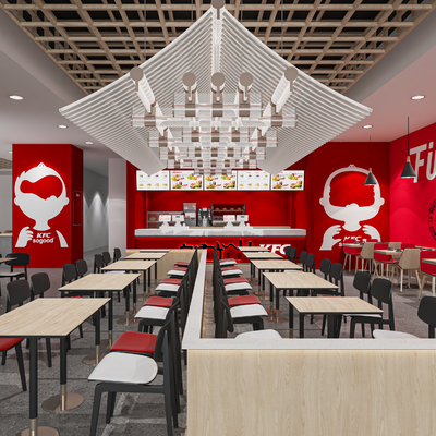  炸鸡店 快餐店su模型 