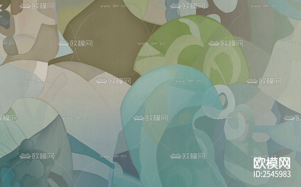 简约壁画下载（渲染图1）