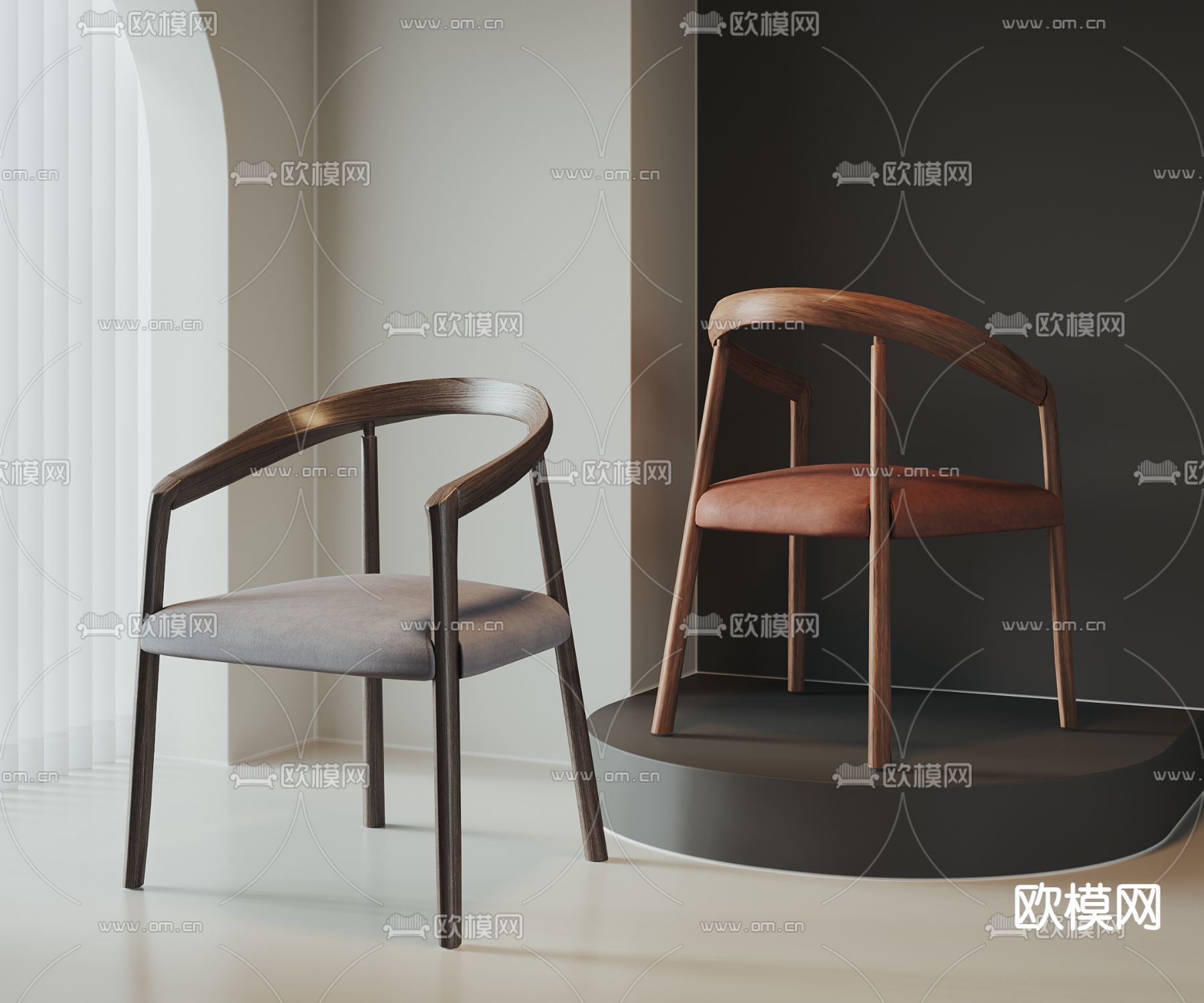 新中式椅子 圈椅3d模型下载