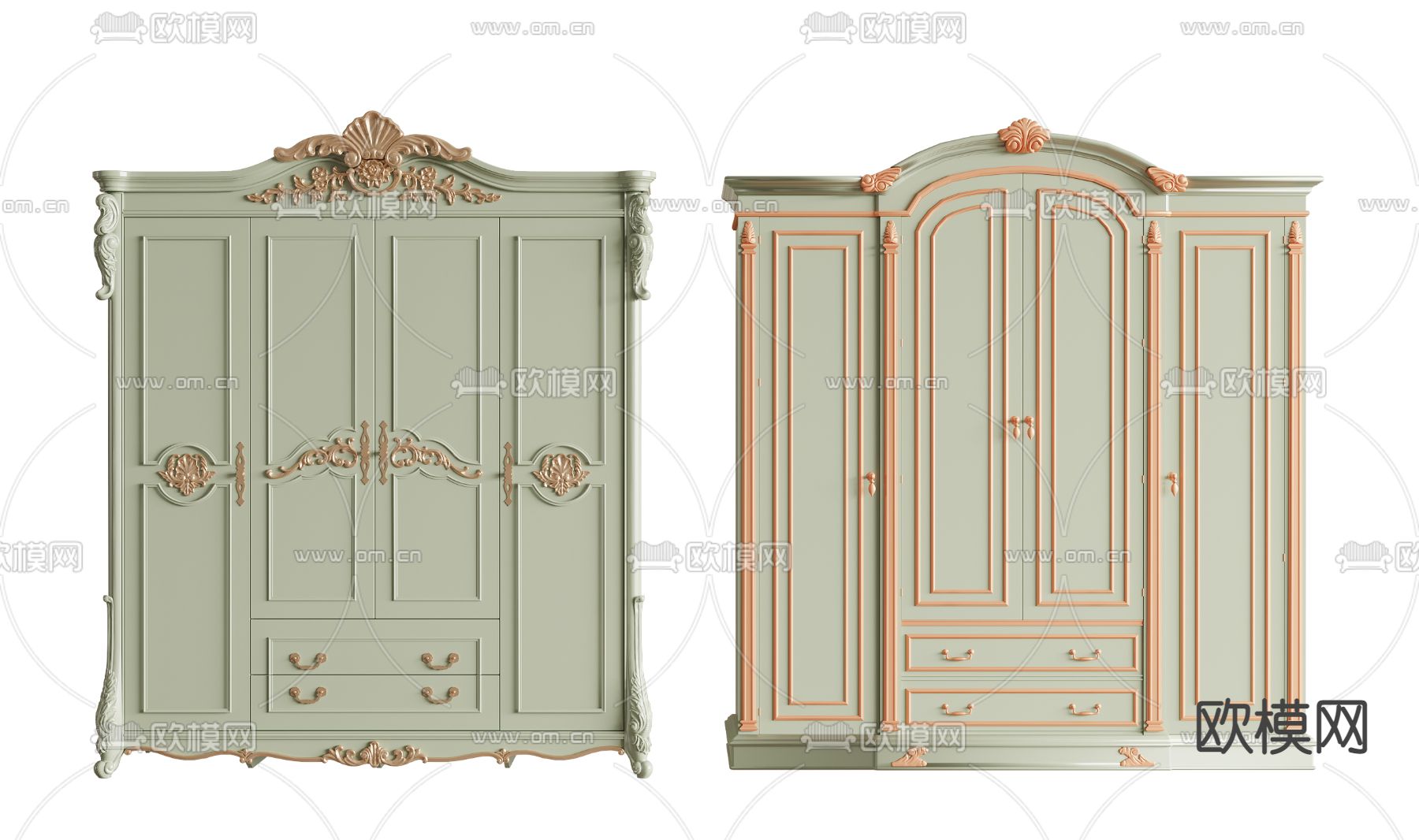欧式衣柜 衣橱3d模型下载