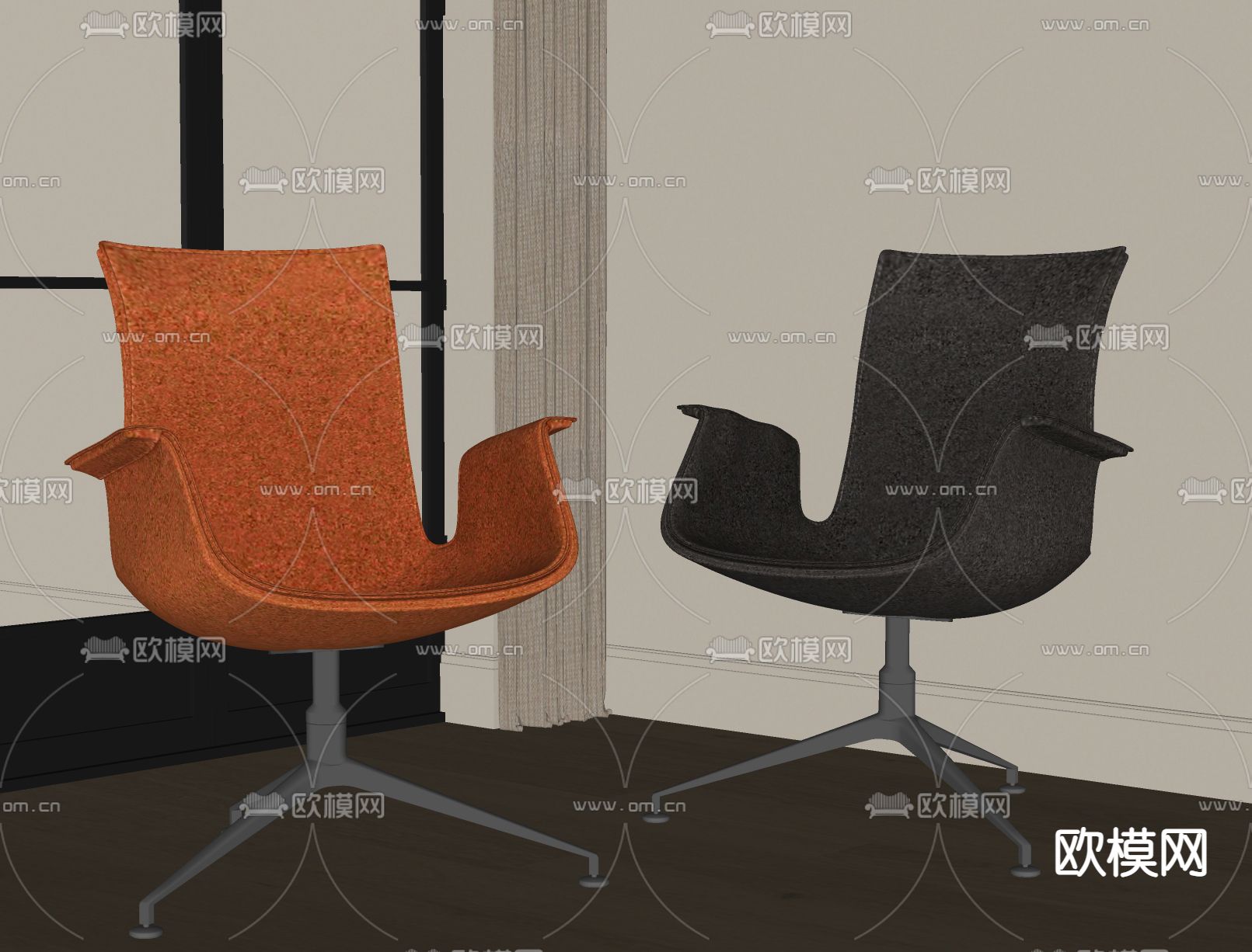 现代办公椅su模型