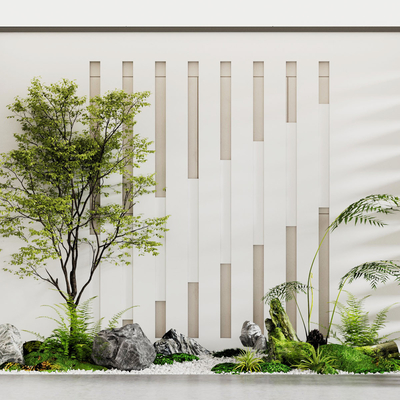  庭院景观 植物堆su模型 