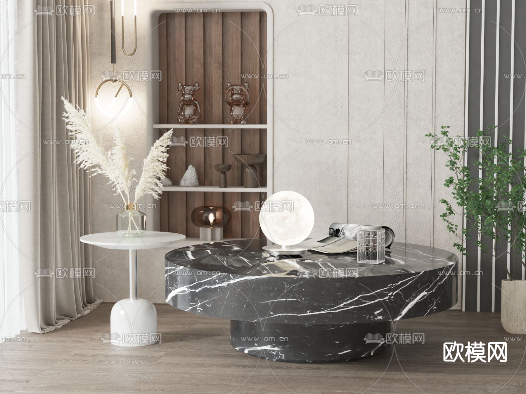 子母茶几3d模型下载