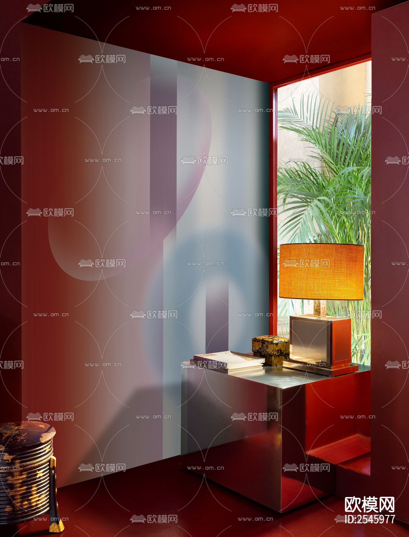 简约壁画下载（渲染图2）