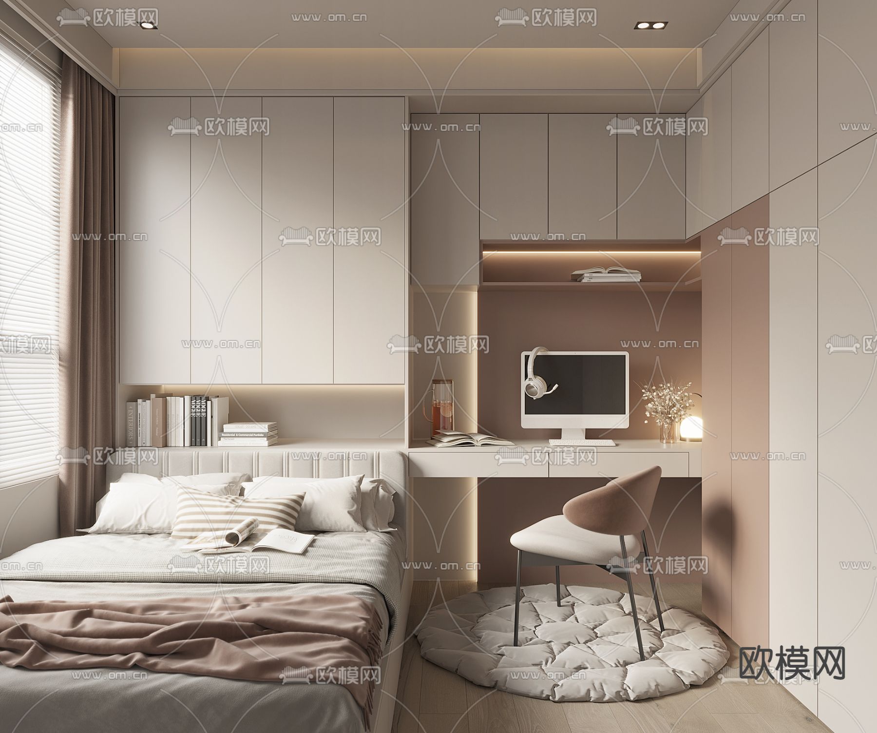 榻榻米卧室3d模型下载