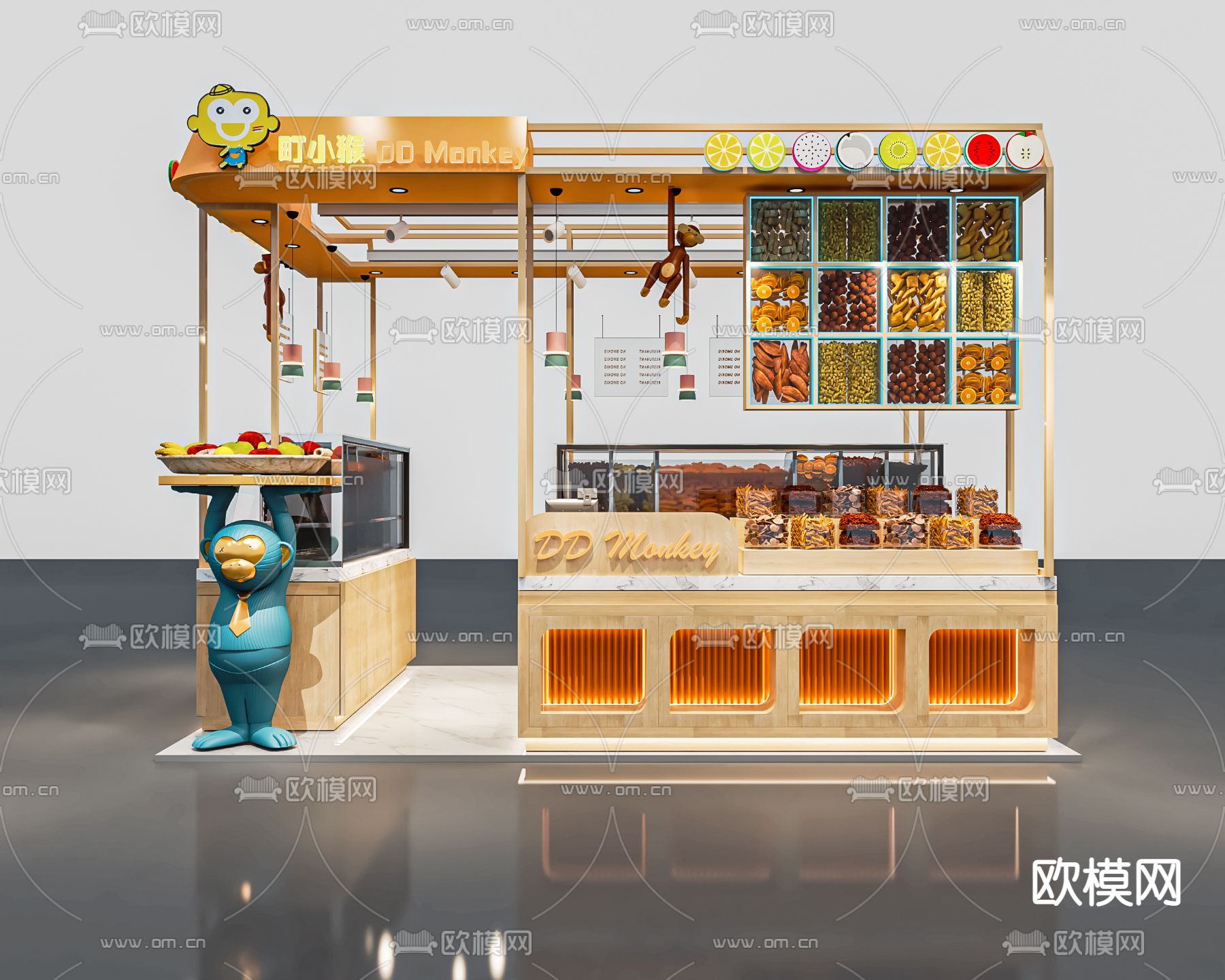 干果摊 零售摊su模型下载