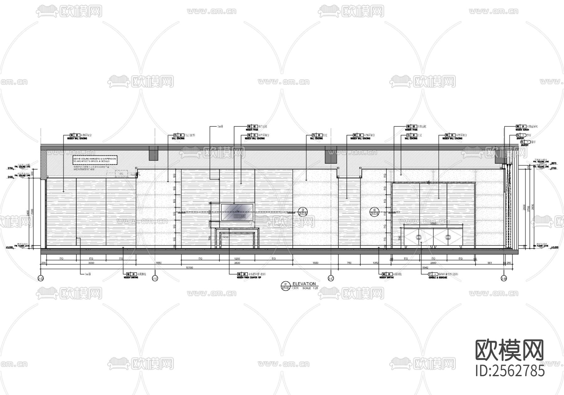 酒店客房cad平面图下载（渲染图6）