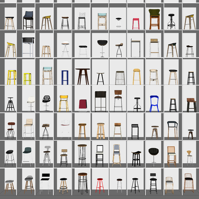 现代吧椅su模型