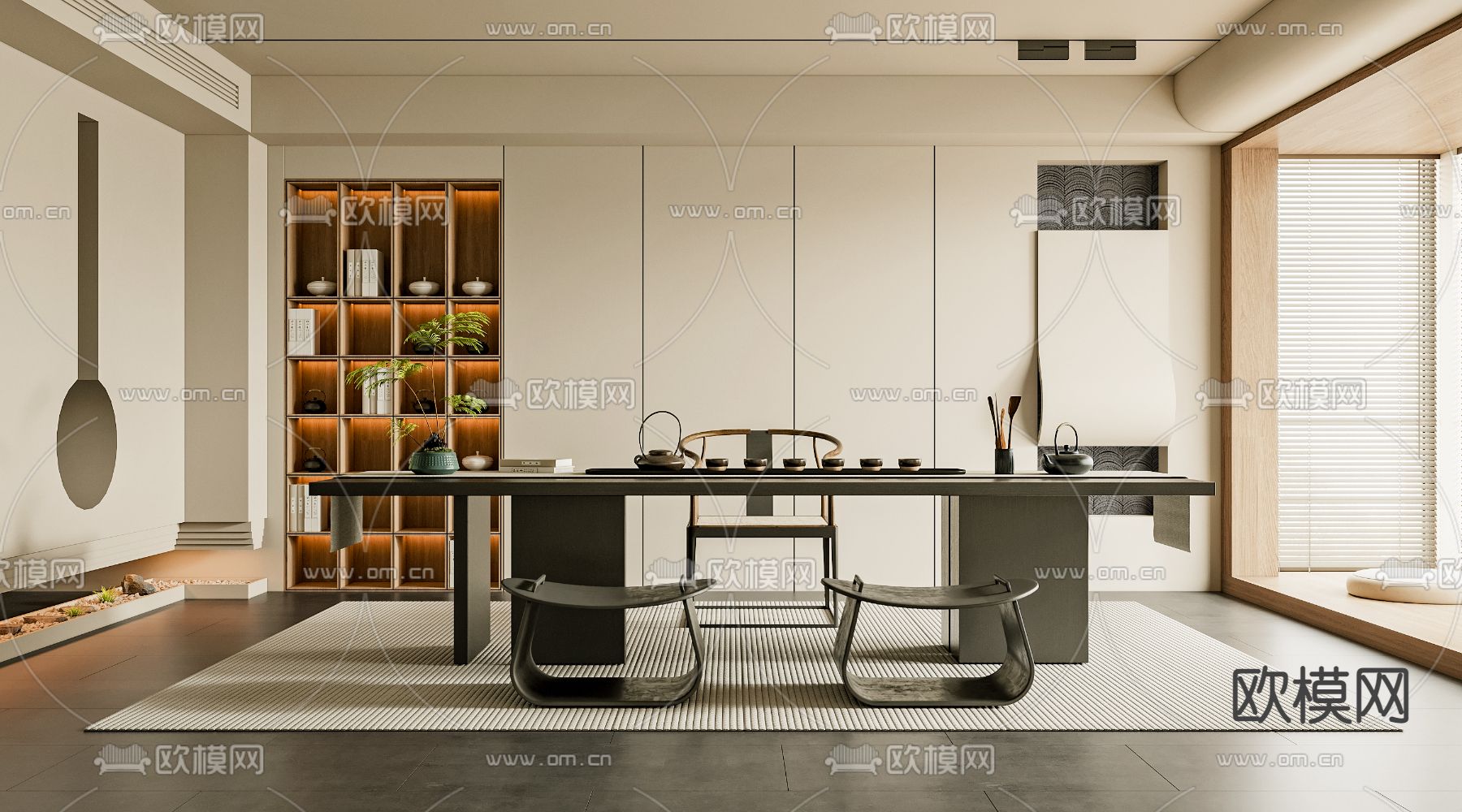 现代茶室3d模型下载