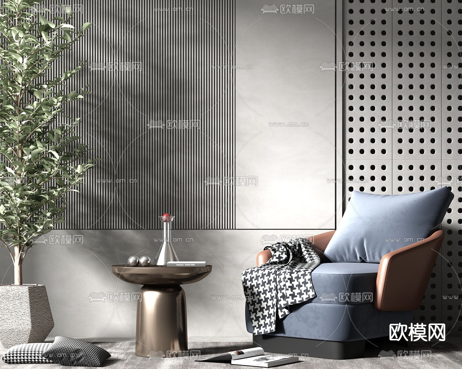 现代休闲沙发3d模型下载