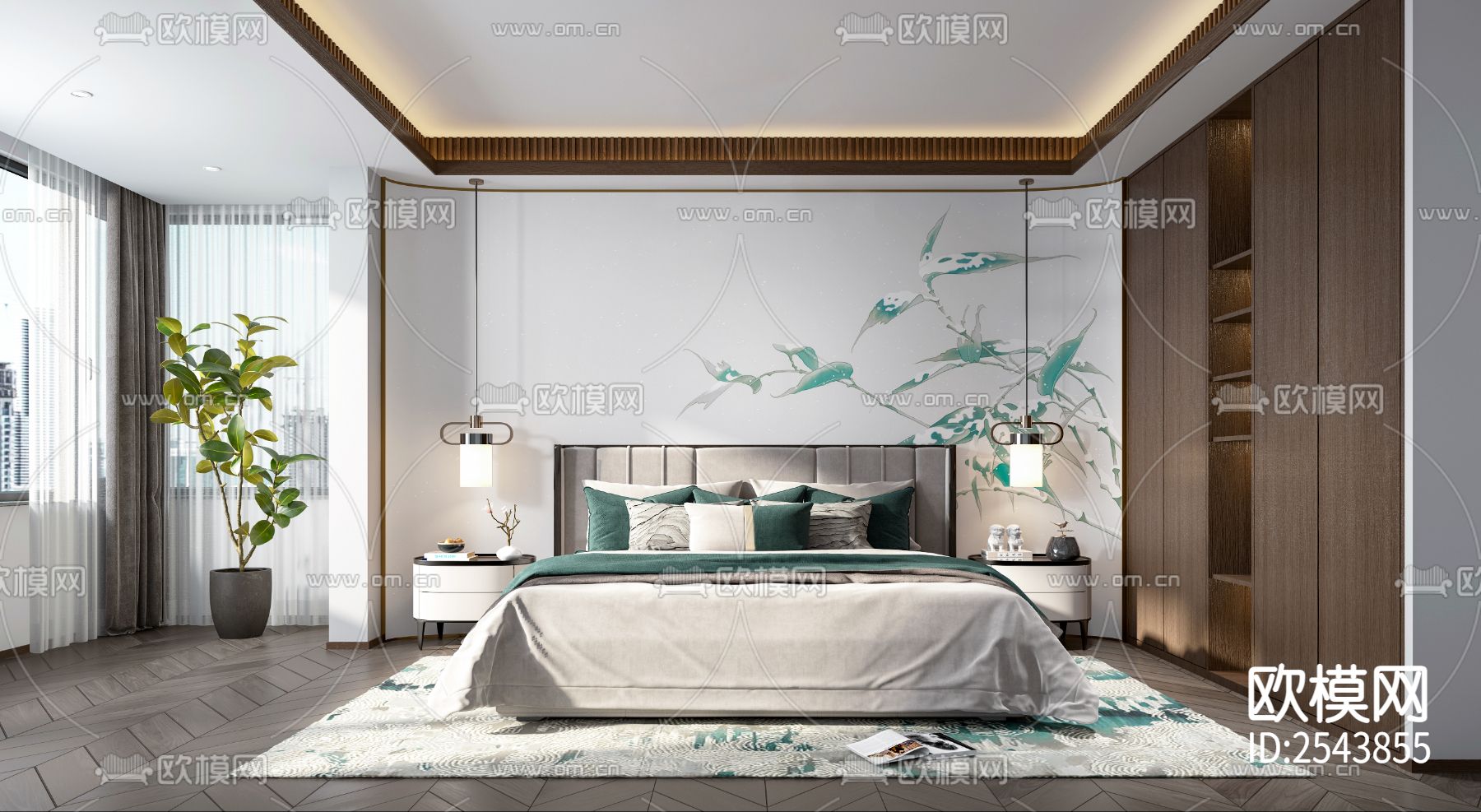 雪竹墙纸下载（渲染图1）