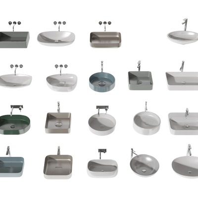  洗手池 台盆su模型 