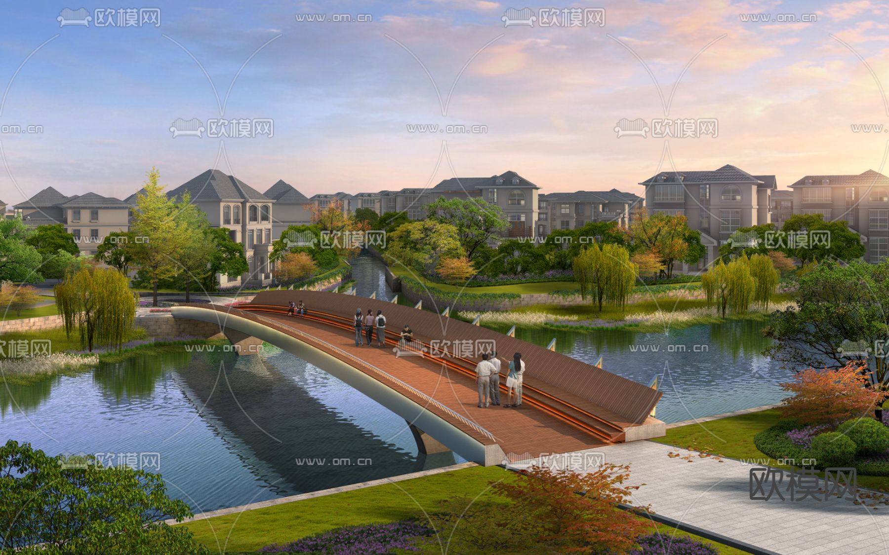 美丽乡村桥梁psd下载