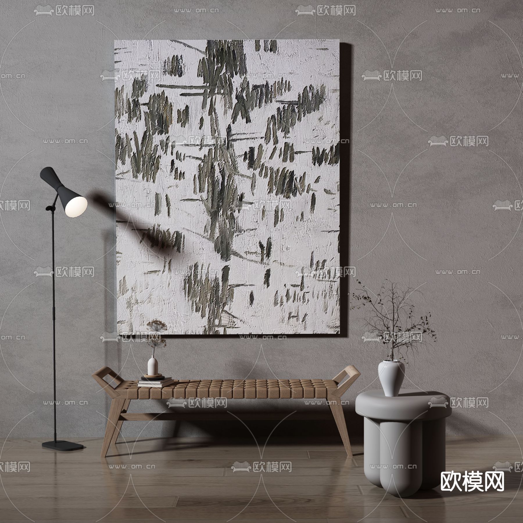 侘寂风肌理画 装饰画3d模型下载_ID14013978_3dmax免费模型-欧模网