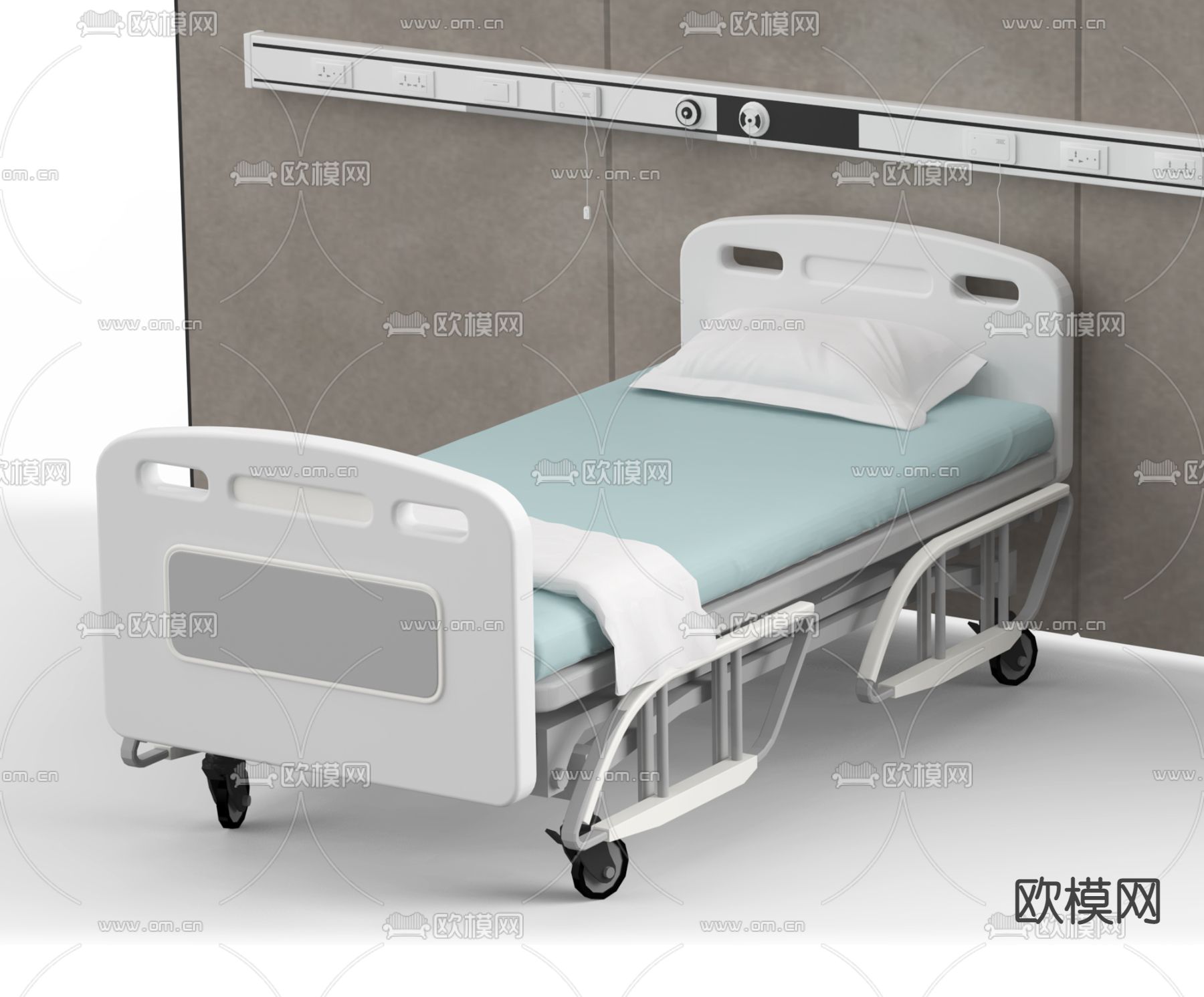 医院病理床 病人床3d模型下载（渲染图1）