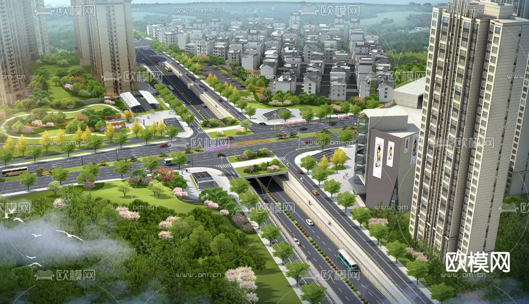 城市道路 交通枢纽psd下载