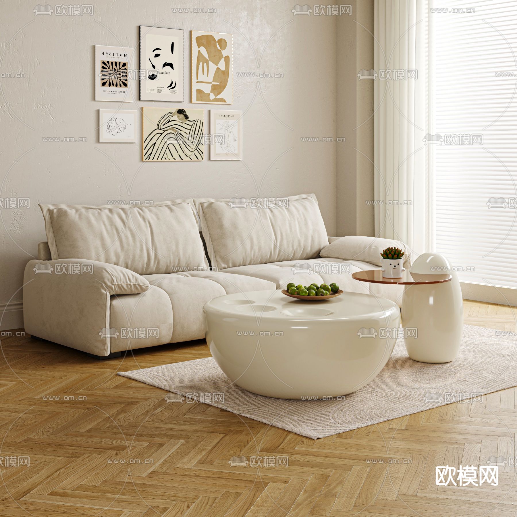 双人沙发 软体沙发3d模型下载