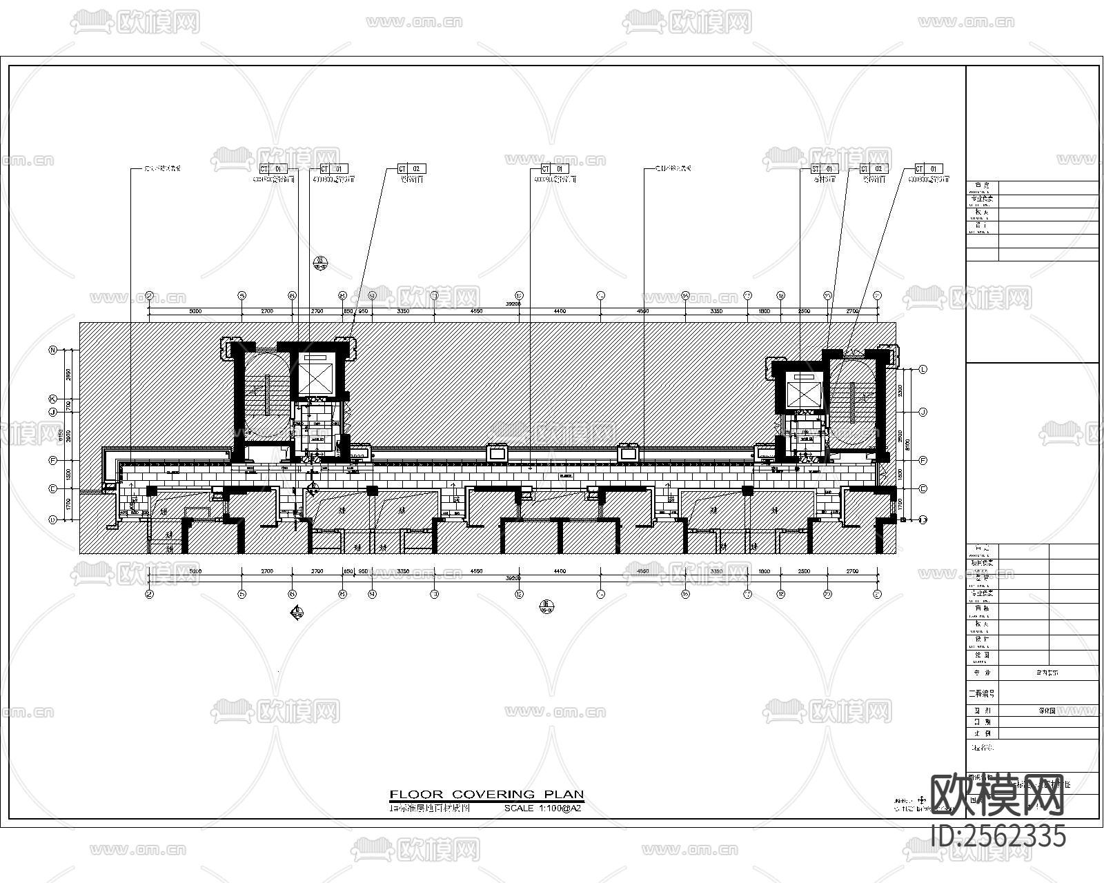 住宅小区平层cad施工图下载（渲染图5）