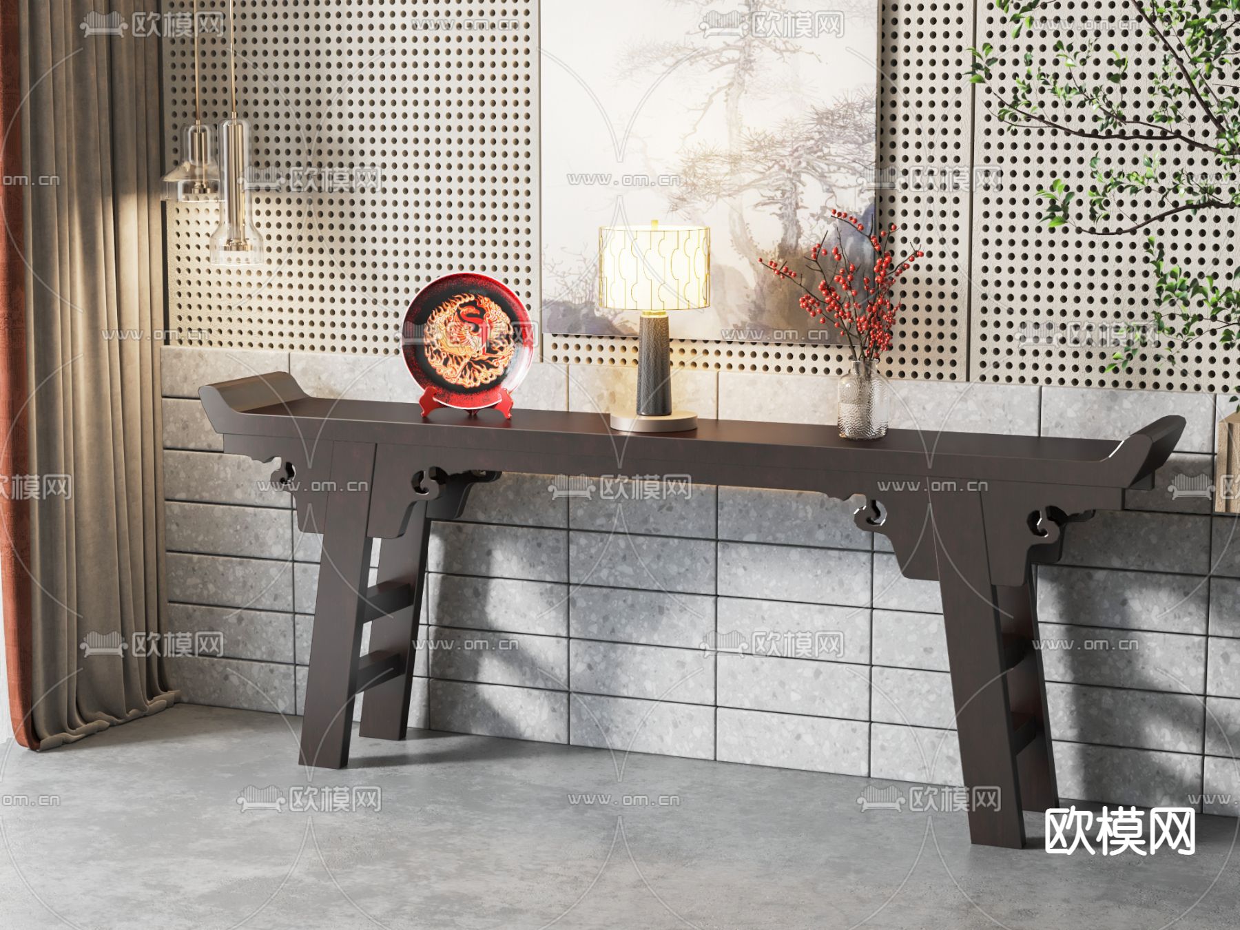 玄关条案 端景台3d模型下载