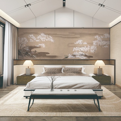  新中式山水墙纸 