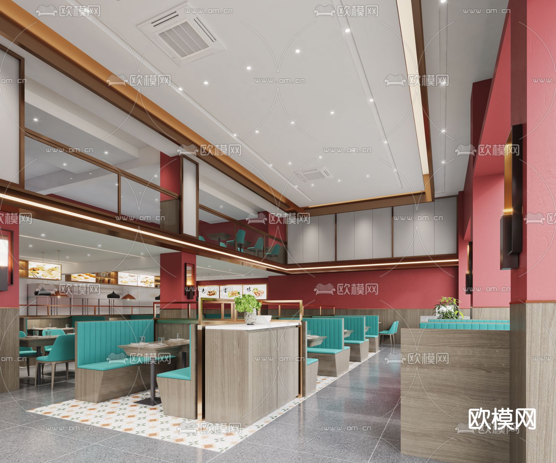 现代茶餐厅3d模型