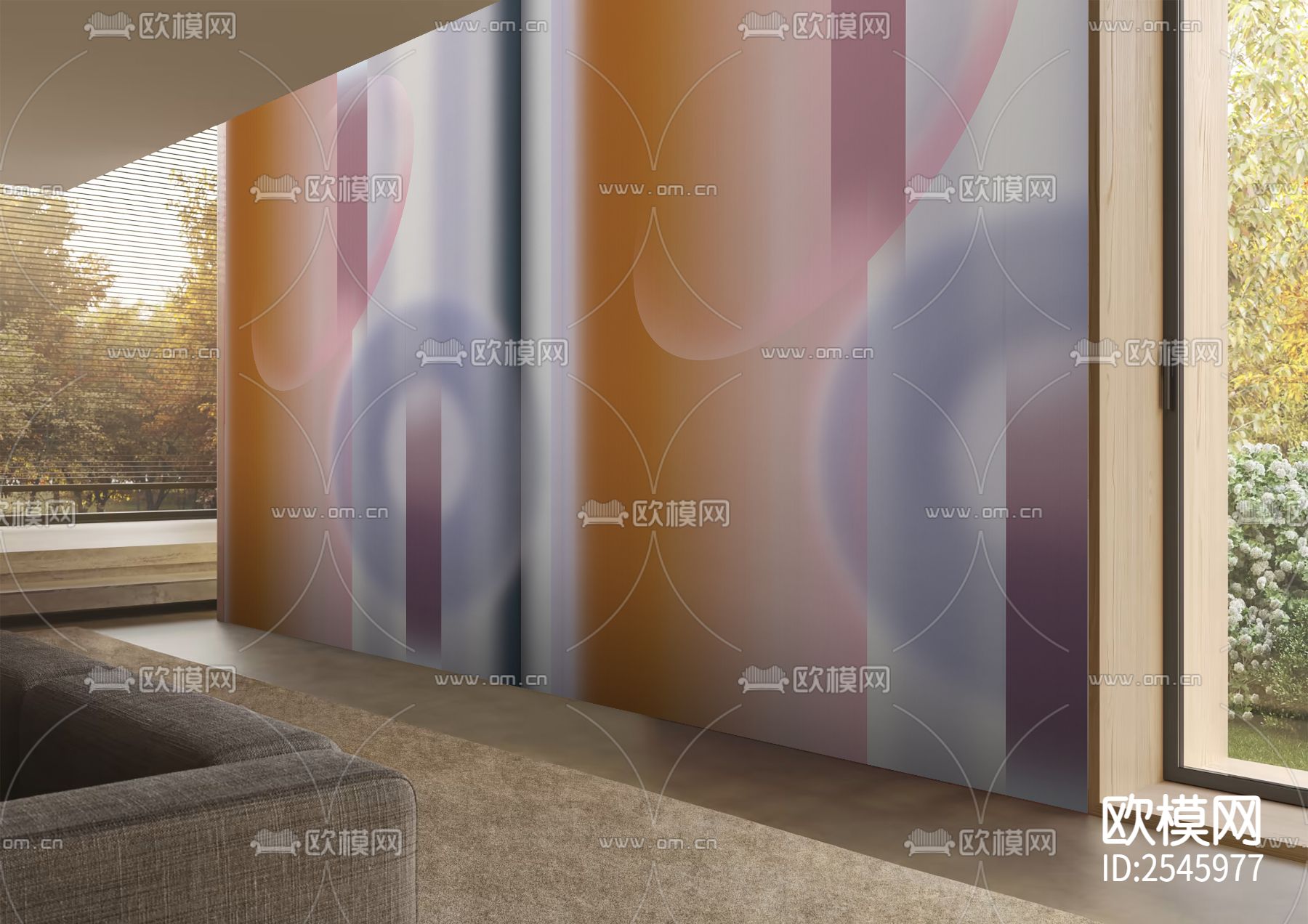 简约壁画下载（渲染图3）