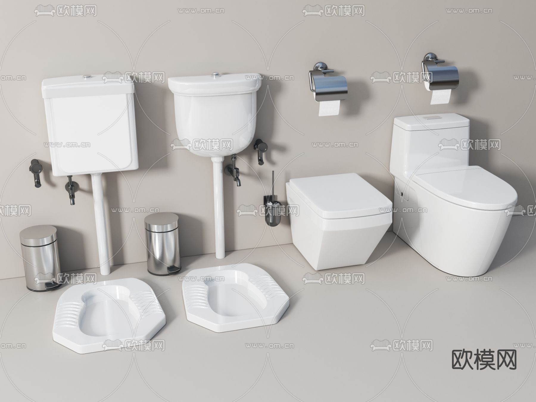 马桶 蹲便器  蹲厕 坐便器3d模型下载