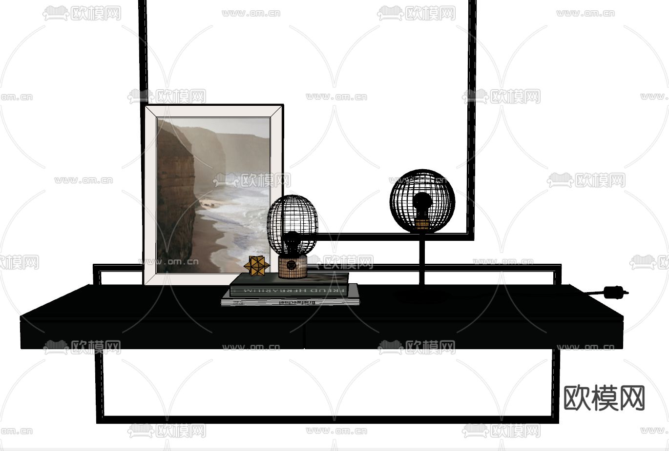 轻奢台灯su模型下载（渲染图2）