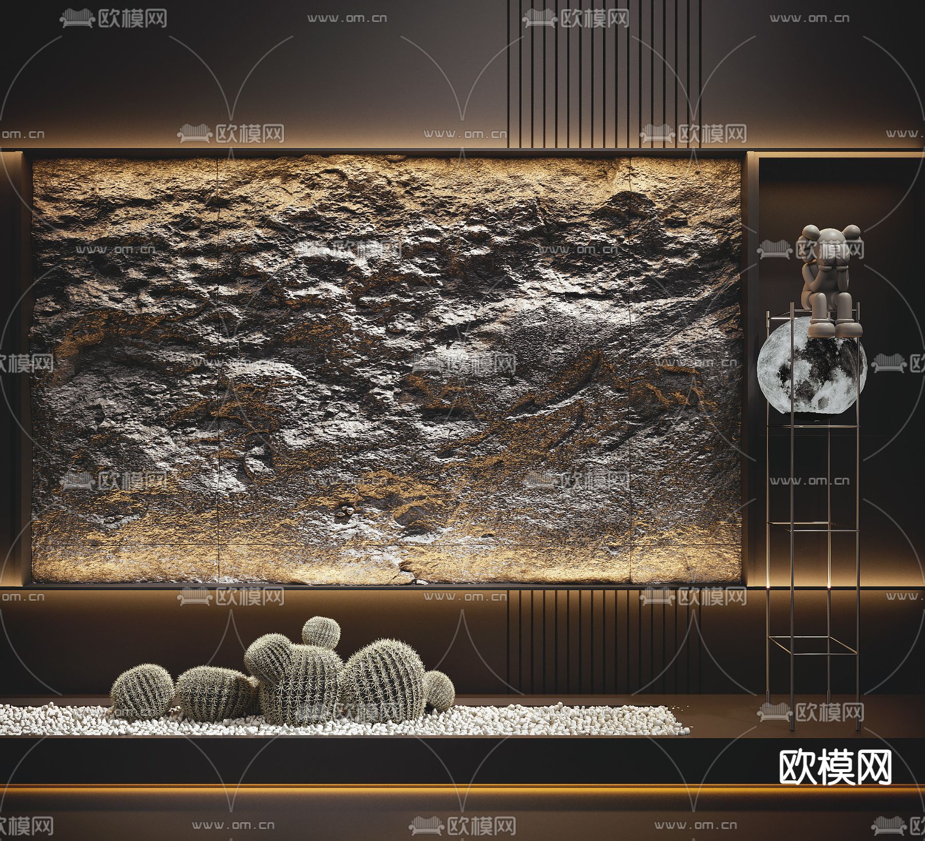 石头墙 毛石墙su模型下载（渲染图1）