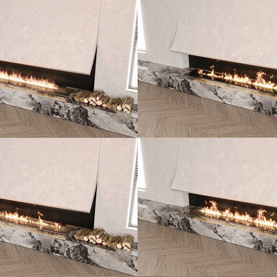  电子壁炉 火炉su模型 