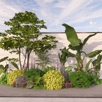  景观树 灌木 植物堆su模型 