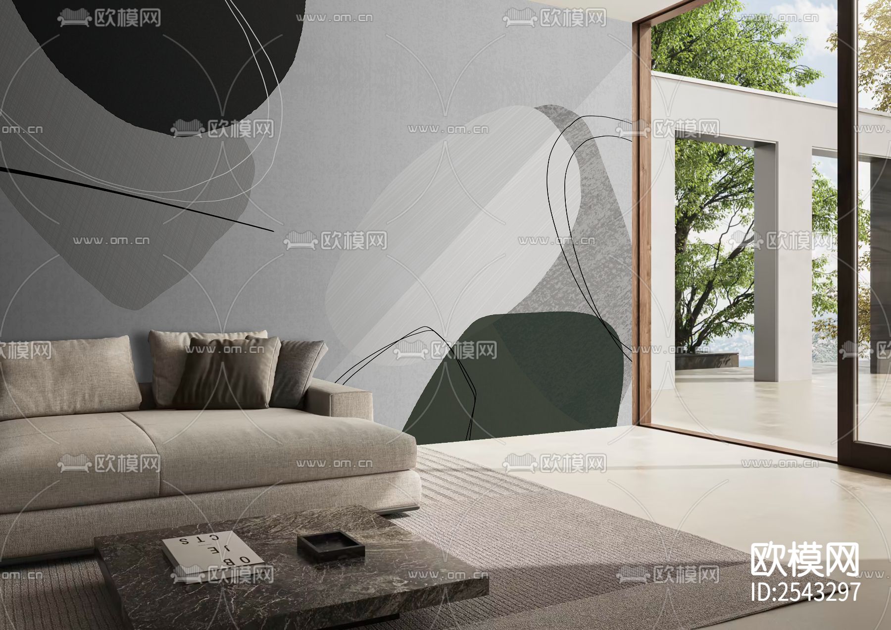 几何墙纸下载（渲染图3）