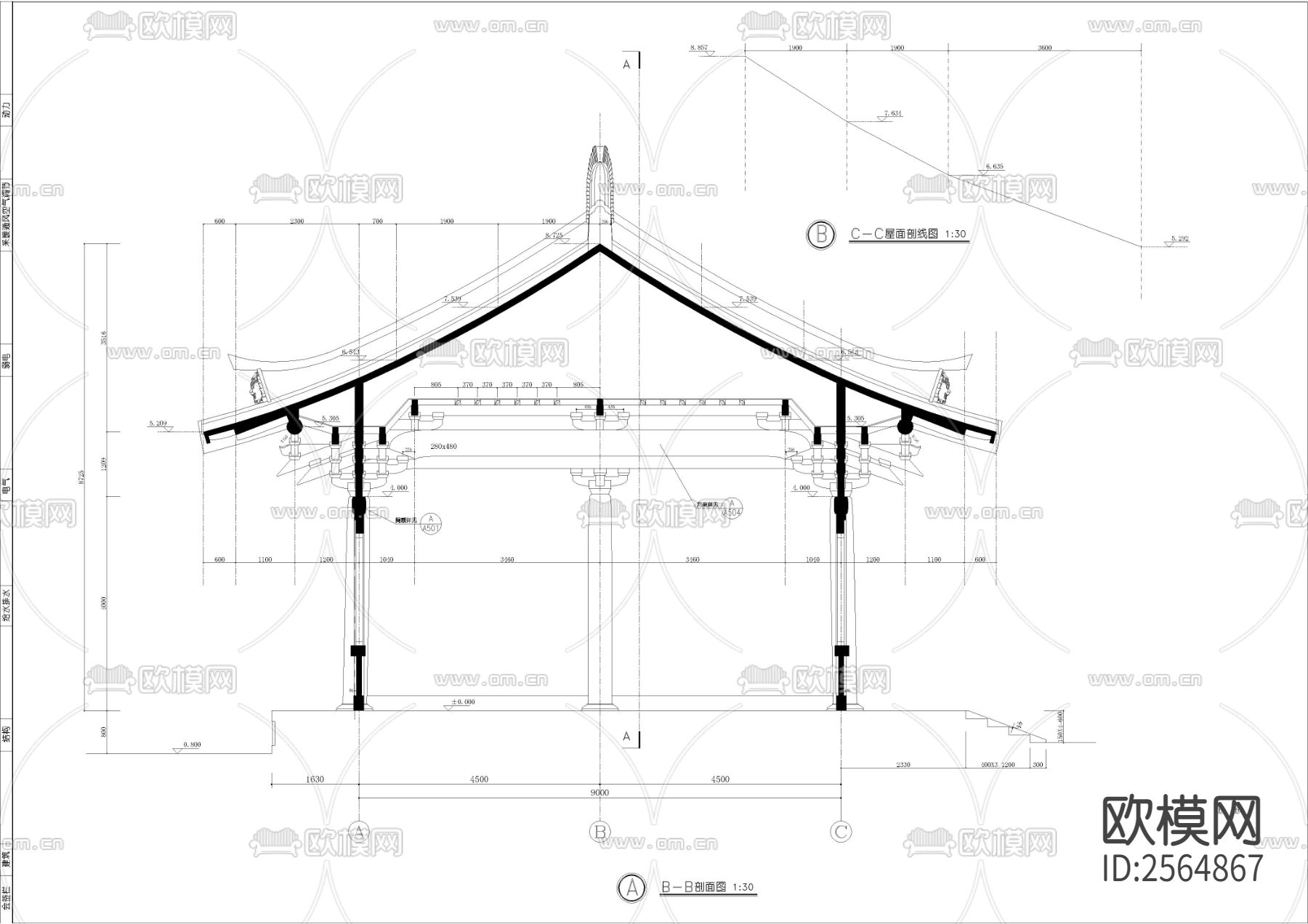 观音殿古建CAD施工图