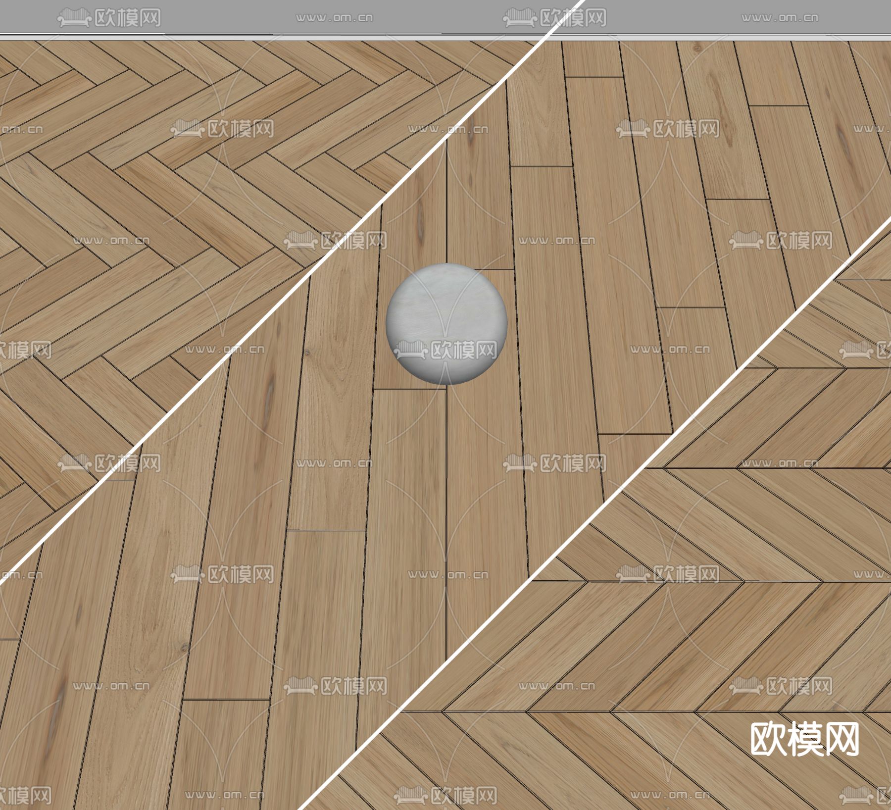 木地板 人字拼地板su模型