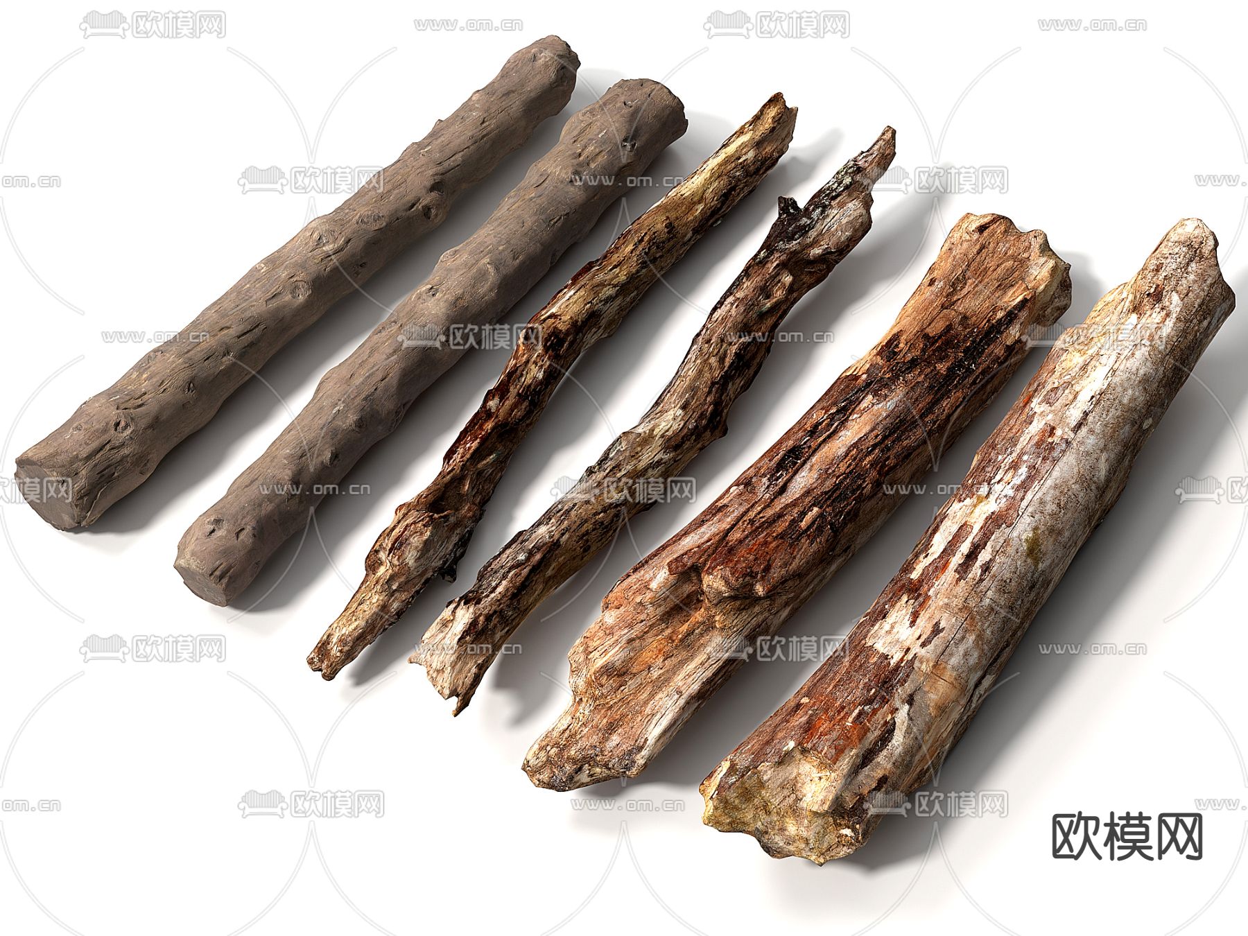 枯木头 枯树杆 木材木棍3d模型下载