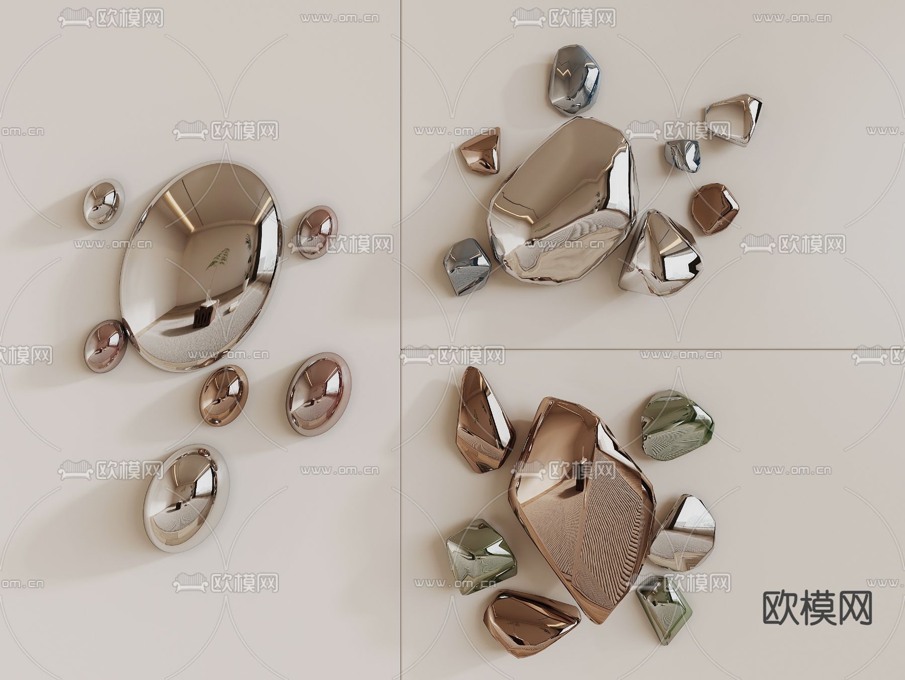 金属墙饰 立体挂饰3d模型下载