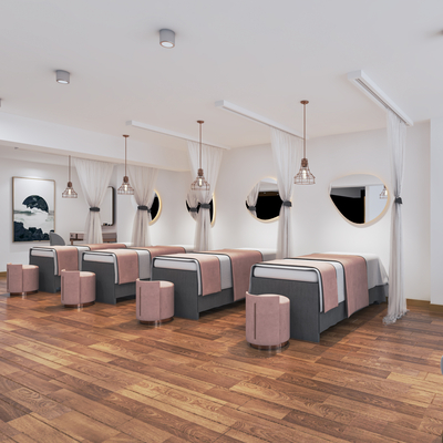  现代SPA护理房su模型 