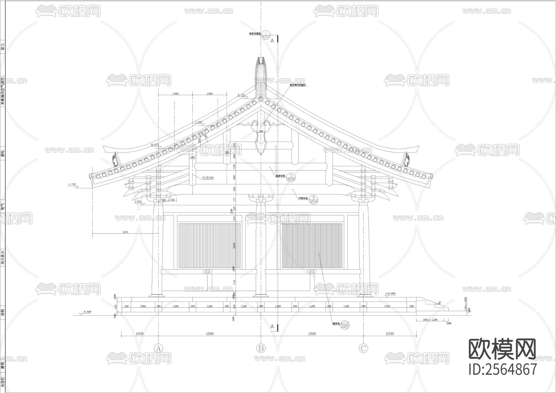 观音殿古建CAD施工图