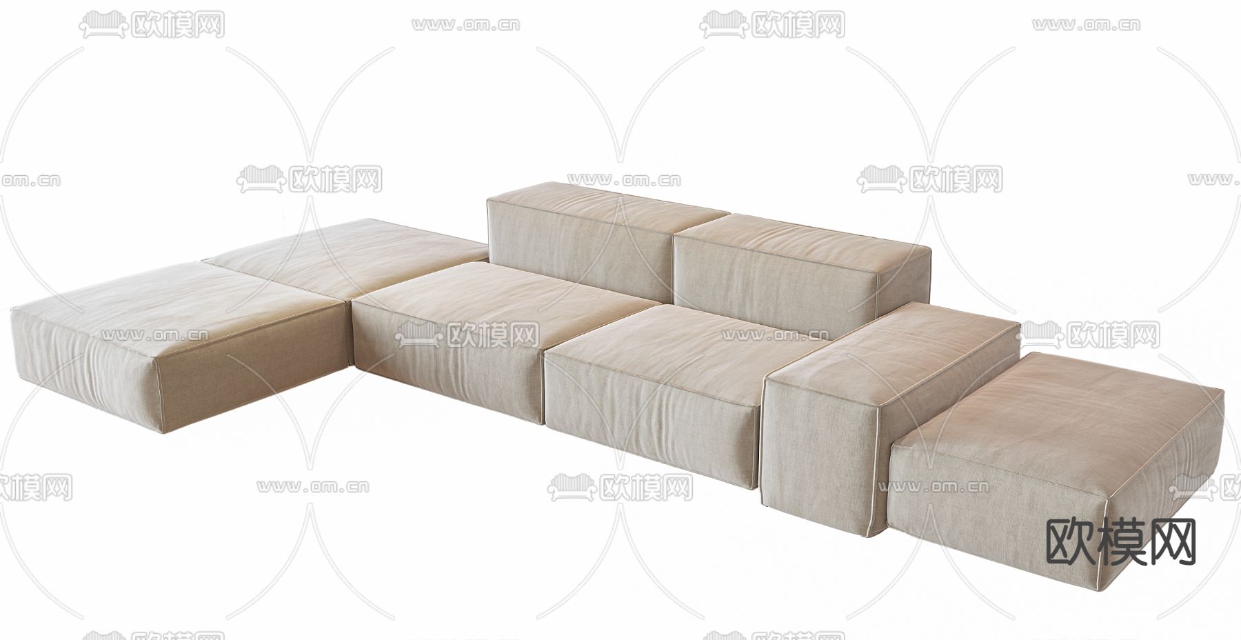 转角沙发 软体沙发su模型下载（渲染图1）