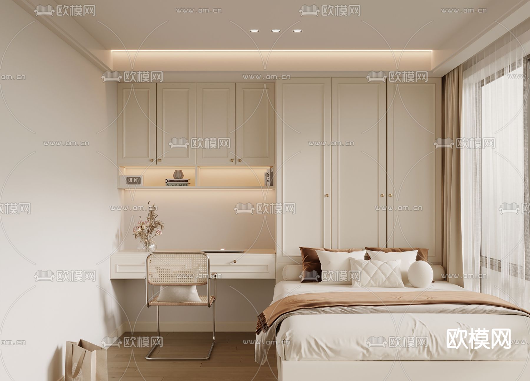 榻榻米卧室3d模型下载