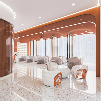  新中式SPA护理房su模型 