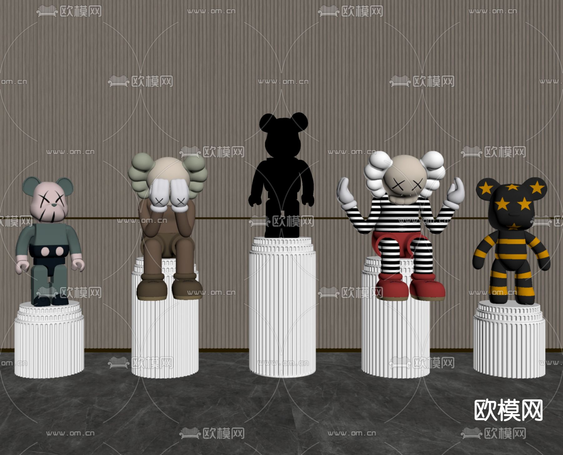 潮玩KWAS 雕塑摆件su模型下载（渲染图2）