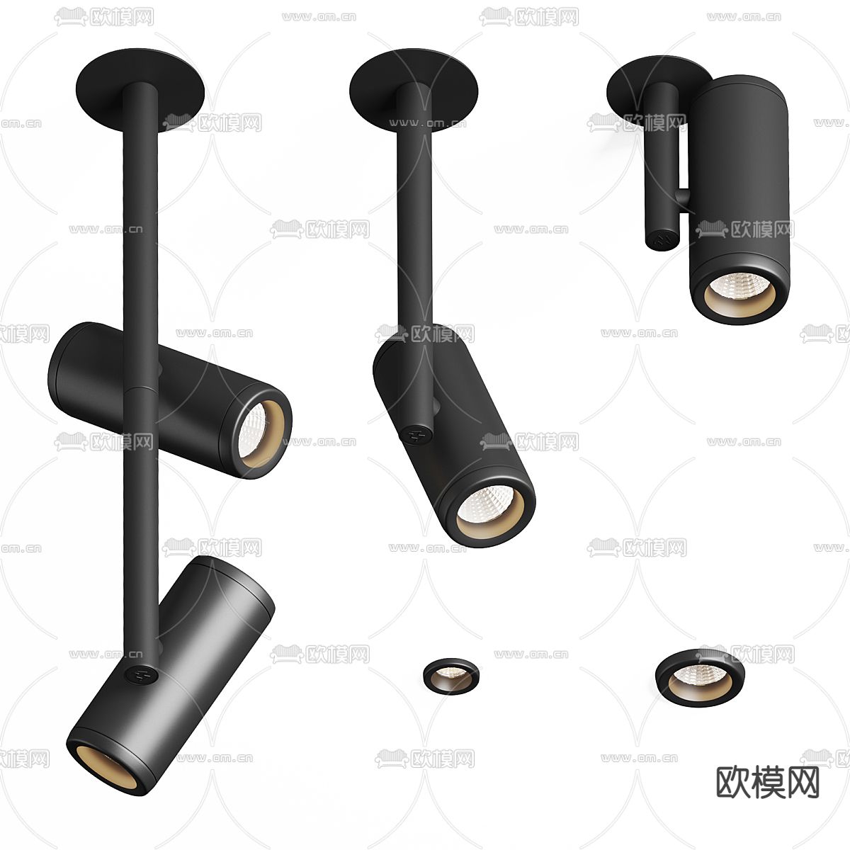 筒灯射灯3d模型下载（渲染图1）