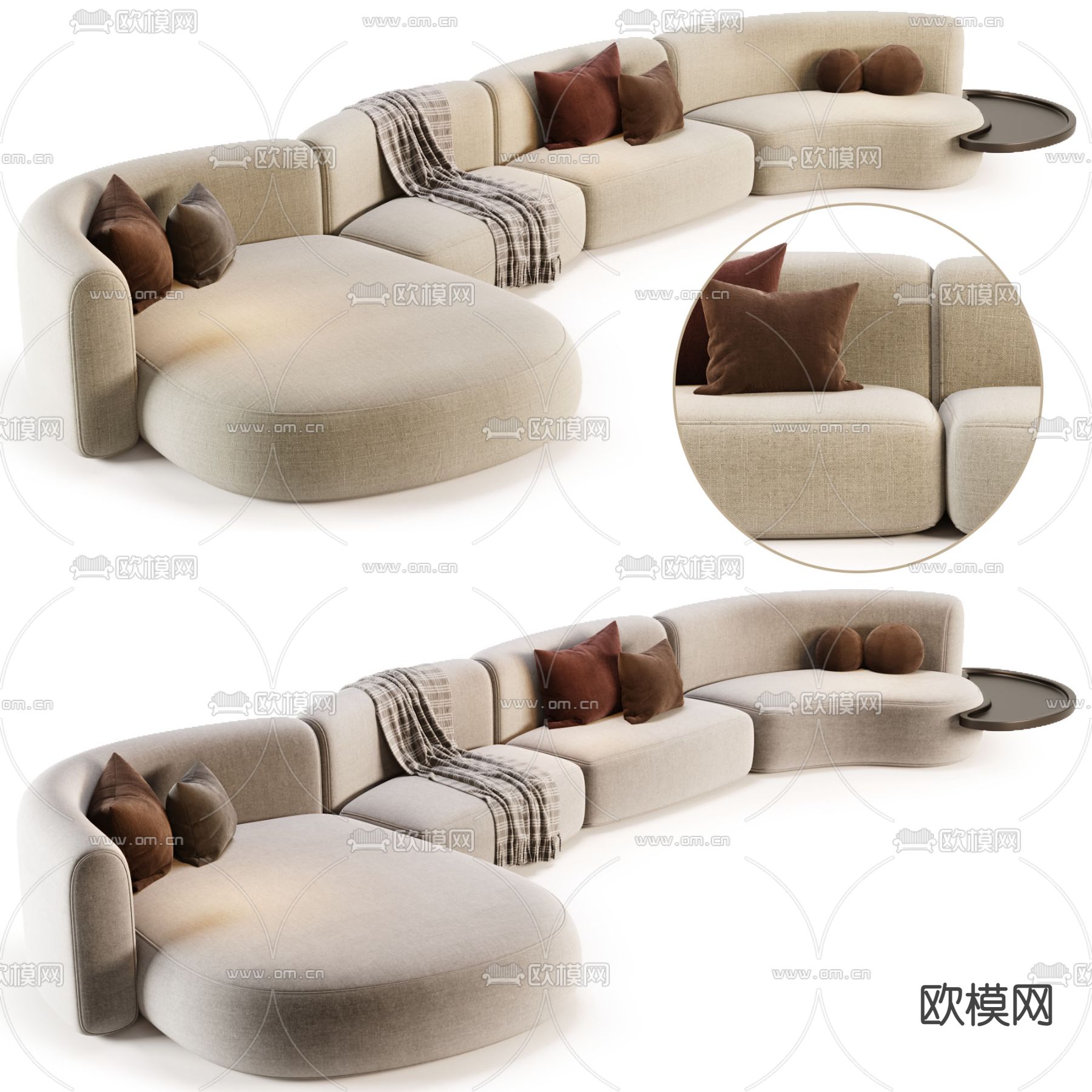 Cassina 转角沙发 模块沙发3d模型下载_ID14015242_3dmax免费模型-欧模网