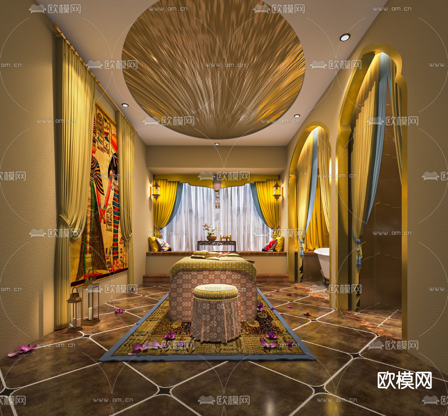 东南亚SPA护理房su模型下载