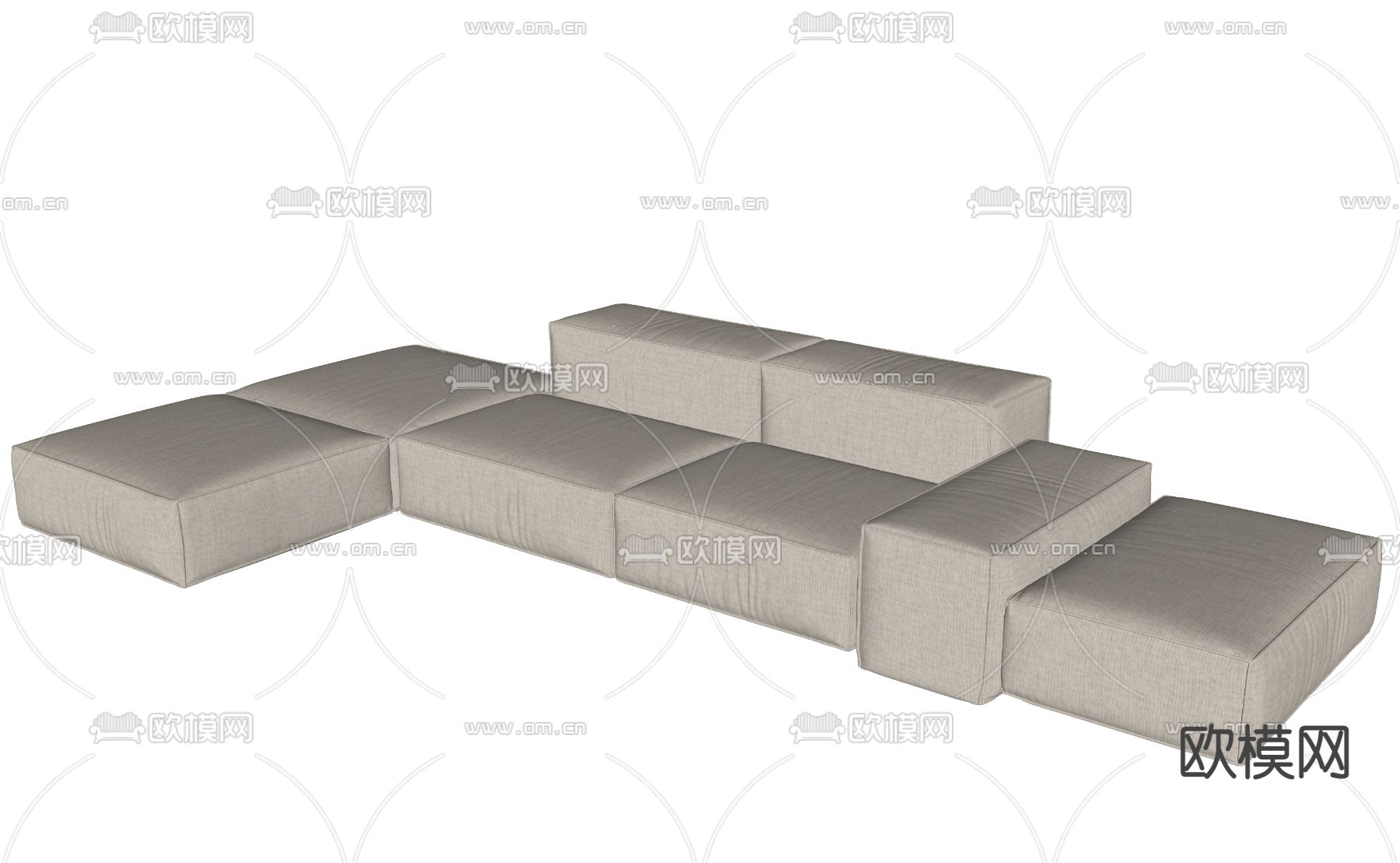 转角沙发 软体沙发su模型下载（渲染图2）