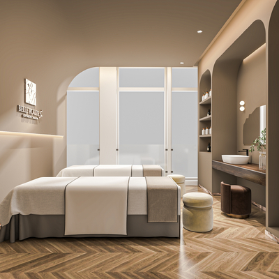  侘寂风SPA护理房su模型 