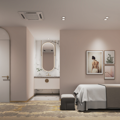  现代SPA护理房su模型 