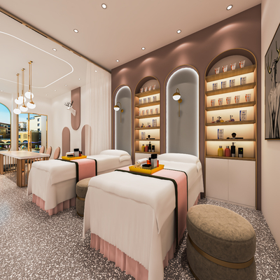  现代SPA护理房su模型 